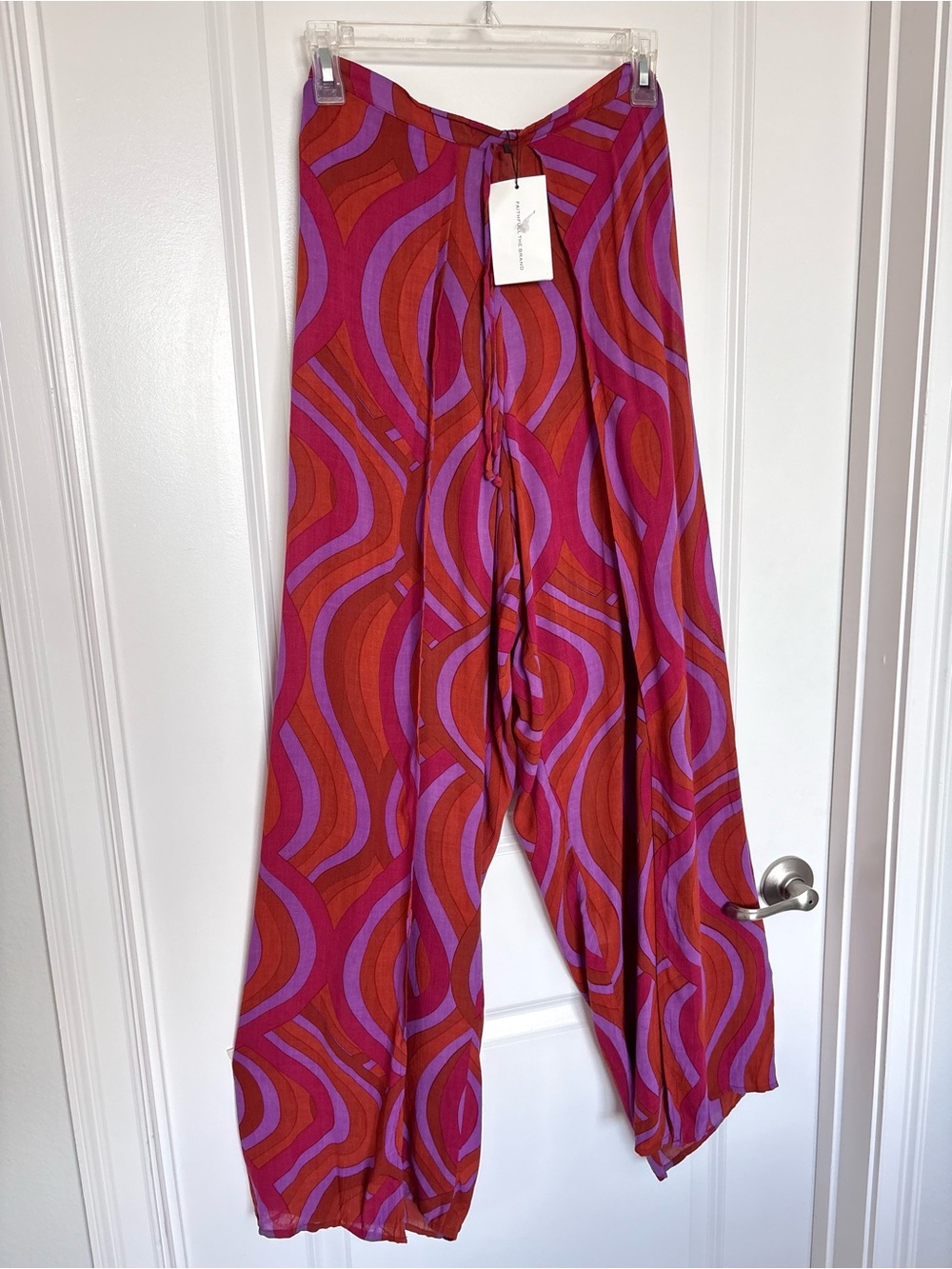 NWT Faithfull The Brand Wide Leg Montero Pants S 4 La Condesa print High Waisted
